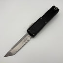 Factory Blem Microtech UTX-85 Gen IV w/ Black Handle & Stonewash Full Serrated T/E M390MK 12334-12