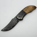 Kelly Vermeer Custom Flipper Angel Wing Damascus & Carved MammothScales (Consignment)