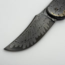 Kelly Vermeer Custom Flipper Angel Wing Damascus & Carved MammothScales (Consignment)