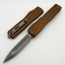 Microtech Ultratech Gen IV D/E Apocalyptic Full Serrated w/ Brown Handle 11224-12APBN