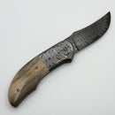 Kelly Vermeer Custom Flipper Angel Wing Damascus & Carved MammothScales (Consignment)