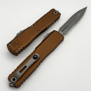 Microtech Ultratech Gen IV D/E Apocalyptic Part Serrated w/ Brown Handle 11224-11APBN