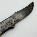 Kelly Vermeer Custom Flipper Angel Wing Damascus & Carved MammothScales (Consignment)