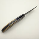 Kelly Vermeer Custom Flipper Angel Wing Damascus & Carved MammothScales (Consignment)