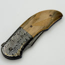 Kelly Vermeer Custom Flipper Angel Wing Damascus & Carved MammothScales (Consignment)