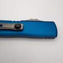 Factory Blem Microtech UTX-85 Gen IV w/ Blue Handle & Stonewash Part Serrated T/E M390MK 12334-11BL