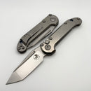 Microtech Marfione Select LUDT Gen III Slab Side Titanium Handles w/ Blue Accents & Stonewash Tanto 1136-10MS3