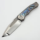 Heretic Knives Custom Wraith Auto V4 w/ Abalone Inlays & Hand Ground Mirror M390 Tanto Blade (Consignment)