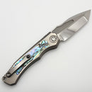 Heretic Knives Custom Wraith Auto V4 w/ Abalone Inlays & Hand Ground Mirror M390 Tanto Blade (Consignment)