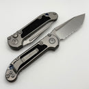 Microtech Marfione Select LUDT Gen III Titanium w/ Textured Inlaid Handles w/ Blue Accents & Stonewash Part Serrated Tanto 1136-11MS4