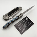 Microtech Marfione Select LUDT Gen III Titanium w/ Textured Inlaid Handles w/ Blue Accents & Stonewash Part Serrated Tanto 1136-11MS4
