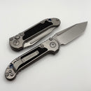 Microtech Marfione Select LUDT Gen III Titanium w/ Textured Inlaid Handles w/ Blue Accents & Stonewash Tanto 1136-10MS4