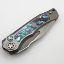 Heretic Knives Custom Wraith Auto V4 w/ Abalone Inlays & Hand Ground Mirror M390 Tanto Blade (Consignment)