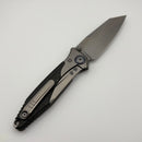 Pre-Owned Discontinued Microtech Knives Socom Bravo Mini Warcom Hand Satin w/ Blue Ti Pivot Collars & Carbon Fiber Scales 263M-4CFTI