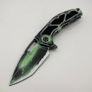 Pre-Owned Heretic Knives Medusa Negative Cel Shade Toxic Green Handles w/ MagnaCut H009-NCS-TX