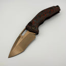 Pre-Owned Heretic Knives Medusa Blood Red Carbon Fiber Handle w/ Recurve Bronze MagnaCut H012-7A-RD/CC