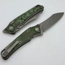 Hawk Designs Talon w/ Jungle Wear Fat Carbon Overlay Handles ZirBlast/Tumbled & M390