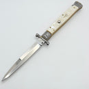 Frank B Italian Stiletto 11" w/ Bayonet Single Edge Blade & Mother of Pearl Handle (Consignment)