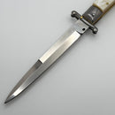 Frank B Italian Stiletto 11" w/ Bayonet Single Edge Blade & Mother of Pearl Handle (Consignment)