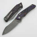 Hawk Designs Talon w/ Purple Haze Fat Carbon Overlay Handles ZirBlast/Tumbled & M390
