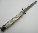 Frank B Italian Stiletto 11" w/ Bayonet Single Edge Blade & Mother of Pearl Handle (Consignment)