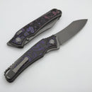 Hawk Designs Talon w/ Purple Haze Fat Carbon Overlay Handles ZirBlast/Tumbled & M390