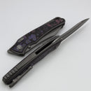 Hawk Designs Talon w/ Purple Haze Fat Carbon Overlay Handles ZirBlast/Tumbled & M390