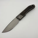 Pre-Owned Uldanov Custom Knives Sierra w/ Milled Titanium/Copper Snakeskin Carbon Fiber Inlays & M398 Front Flipper