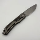 Pre-Owned Uldanov Custom Knives Sierra w/ Milled Titanium/Copper Snakeskin Carbon Fiber Inlays & M398 Front Flipper