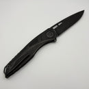 Pre-Owned Custom Knife Factory Sukhoi-5 Blackwash Titanium Handles w/ Crystal Ti Backspacer & M398