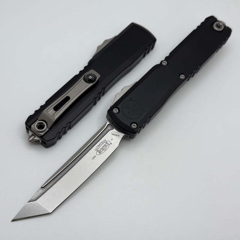 Microtech Ultratech Gen IV T/E Stonewash Standard w/ Black Handle 11234-10