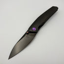 Pre-Owned Poikilo Blade Zen S3 Blackened Titanium Handles w/ Purple Ti Accents & DLC Pearlescent Stonewash M398
