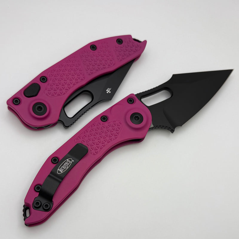 Microtech Borka Stitch Pink Handles & Black Standard 169-1PK