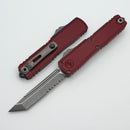 Microtech UTX-70 Gen IV w/ Merlot Handle & Part Serrated Apocalyptic T/E M390MK 11494-11APMR