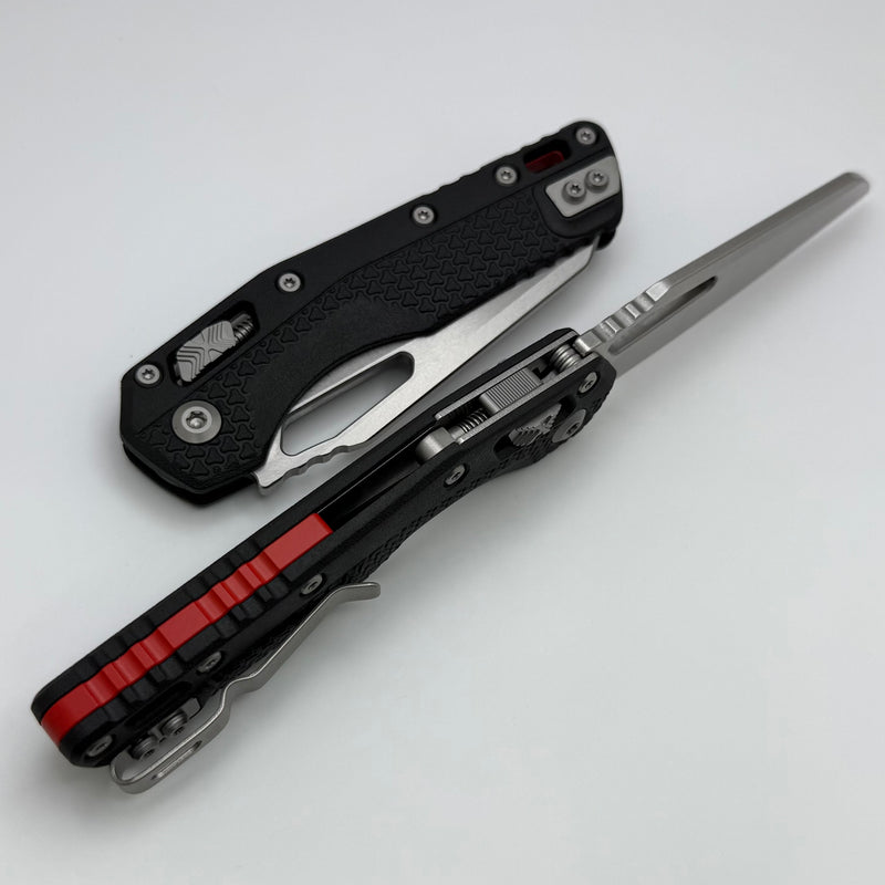 Microtech Knives MSI RAM LOK Black Polymer Injection Molded w/ Red Back Strap & M390MK 210T-10PMBK-A5