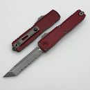 Microtech UTX-70 Gen IV w/ Merlot Handle & Full Serrated Apocalyptic T/E M390MK 11494-12APMR
