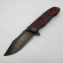 Pre-Owned Reate Knives 9D-V2 Lava Flow Fat Carbon Handle w/ DLC Belt Satin 154CM