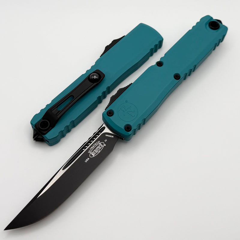 Microtech Ultratech Gen IV Cerakote Cyan Handles w/ Black S/E 11214-1C