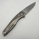 Pre-Owned Custom Knife Factory Sukhoi-5 Polished Titanium Handles w/ Crystal Ti Backspacer & Mirror M398