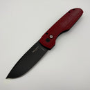 Pre-Owned Pro-Tech Vero Designs Synapse Auto w/ Red Linen Micarta/Aluminum Handle & Black Lip Pearl Button w/ DLC MagnaCut