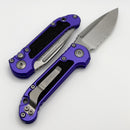 Microtech Knives LUDT Gen III Partial Serrated Stonewash Drop Point w/ Purple Handle 1135-11PU