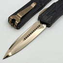 Heretic Knives Colossus Custom D/E Bronze Cracked Ice M390 & Crocodile Inlaid Aluminum Handle