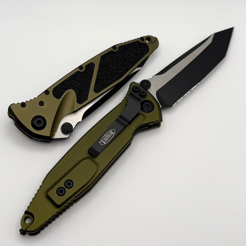 Microtech Socom Elite Tanto Edge Partial Serrated Manual OD Green Stan