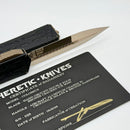 Heretic Knives Colossus Custom D/E Bronze Cracked Ice M390 & Crocodile Inlaid Aluminum Handle