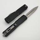 Microtech Ultratech Gen IV D/E Stonewash Part Serrated w/ Black Handle 11224-11
