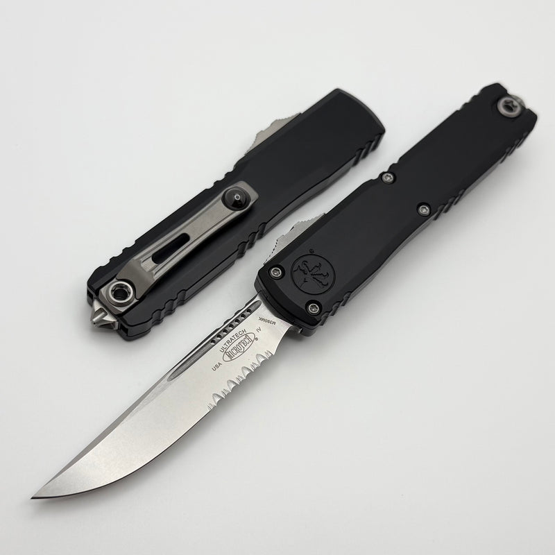 Microtech Ultratech Gen IV Partial Serrated S/E w/ Black Handle 11214-
