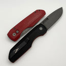 Pro-Tech Vero Designs Synapse Auto w/ Red Linen Micarta/Aluminum Handle & Acid Wash MagnaCut