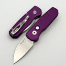 Pro-Tech Runt 5 Purple Handle w/ Pearl Button & Satin MagnaCut Wharncliffe R5300-LTD Purple