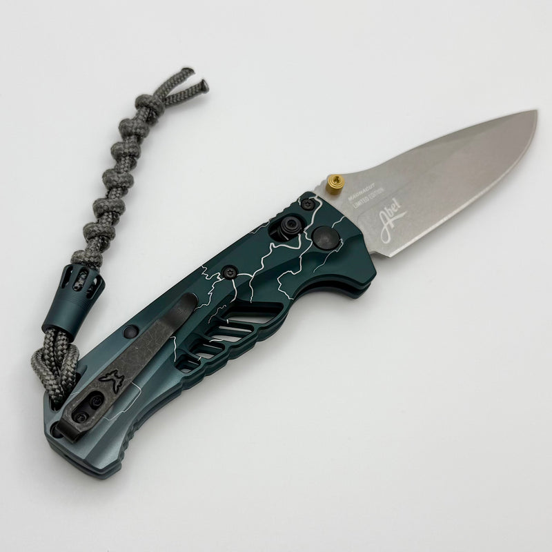 Benchmade Mini Adira Abel Dark Waters Aluminum Handle w/ Stonewash Mag