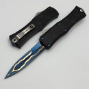 Microtech Knives Marfione Select Hera II Mini Blued Baker Forge Damascus Bayonet w/ Black Claw Burst Deep Engraved Handle Signature Series 1701M-16MS3